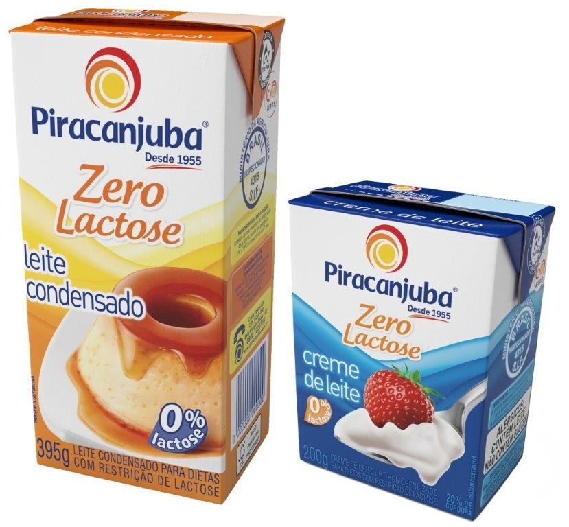 Leite condensado e creme de leite UHT zero lactose - Piracanjuba