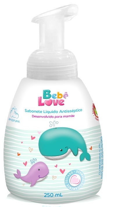 Bebê Love Sabonete Líquido Antisséptico desenvolvido para mamães e papais
